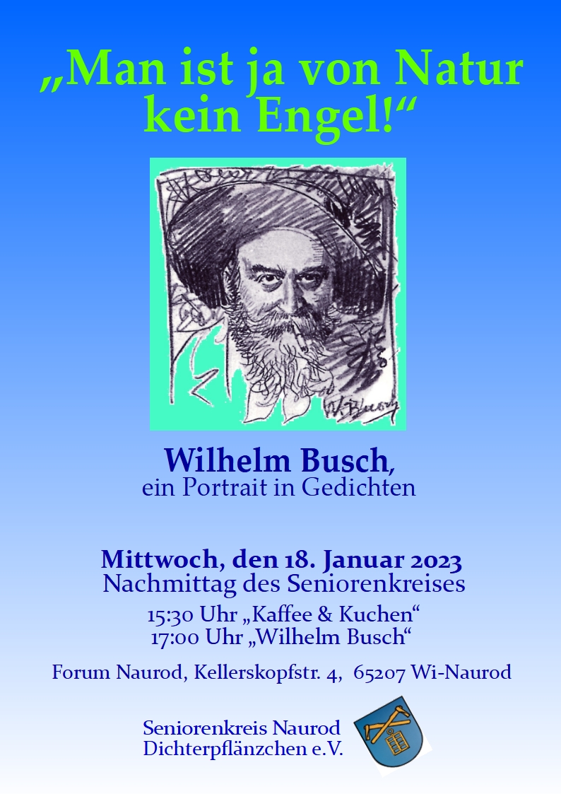 Wilhelm Busch - ein Portrait in Gedichten „Man ist ja von Natur kein Engel“